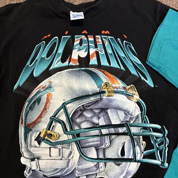 Miami Dolphins vtg '92 Single Stitch Helmet t shirt Salem Sportswear Medium +1 - Picture 4 of 9